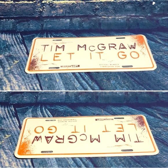 NWT 🤠🎵 COUNTRY MUSIC ARTIST TIM MCGRAW METAL NOVELTY LICENSE PLATE “LET IT GO” - Picture 4 of 5